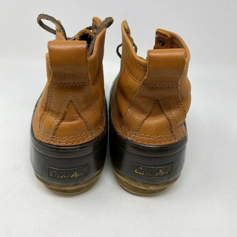 Cabelas Mens Duck Boots Size 9 Lace Up Steel Shank Ankle Work‎ Hunt Fish Farm